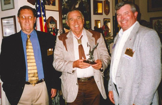 Senator Nighthorse Campbell receives the ABC Eagle Award, signifying political support for the construction industry and backing of merit shop principles in construction.