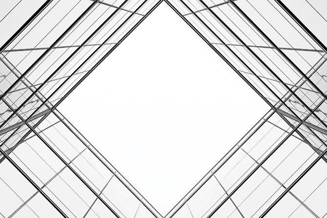 Shot of glass windows from beneath
